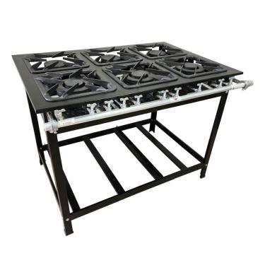 Imagem de Fogao 6 Bocas 40X40 Gold Cfzg-166 Gas Glp Baixa Pressao Perfil 10Cm De Pe - Cefaz