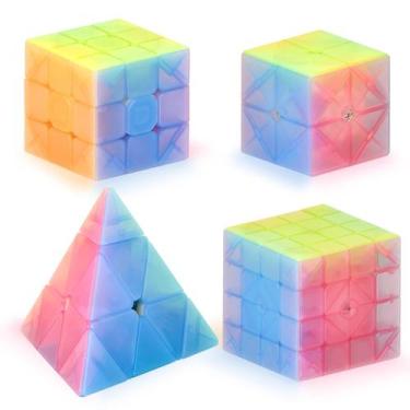 Imagem de Conjunto Speed Cube Vdealen 2x2x2 3x3x3 4x4x4 Pyramid Magic Cube