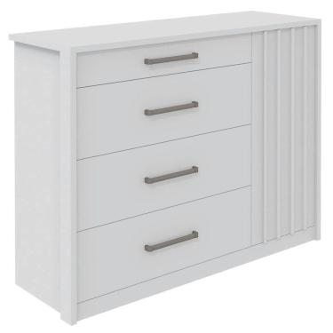 Imagem de Cômoda Sapateira 1 Porta 4 Gavetas Branco Palacius Caemmun