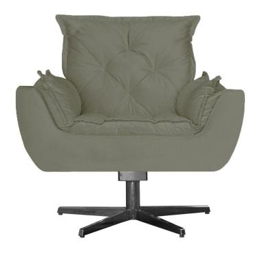 Imagem de Poltrona Opala Base De Balanço Amamentação Suede Creme