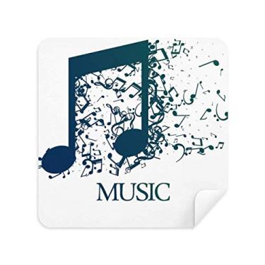 Imagem de Flappg Blue Music Mim Pano de limpeza branco limpador de tela tecido de camurça 2 peças