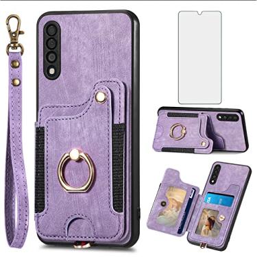 Imagem de Capa de telefone para Samsung Galaxy A50 A50S A30S Capa carteira com protetor de tela e alça de pulso RFID suporte de cartão de crédito anel acessórios de celular A 50 50S 30S S50 50A SM A505G