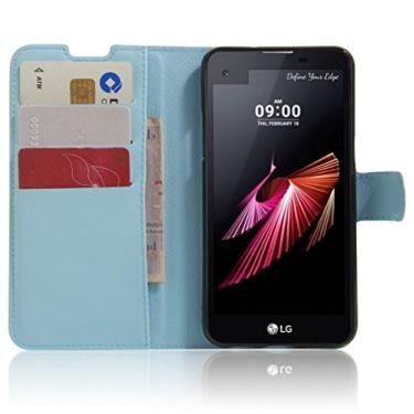Imagem de Capa para LG X, capa carteira flip de couro PU premium com compartimento para cartão, suporte e fecho magnético [capa interna de TPU à prova de choque] Compatível com LG X Screen