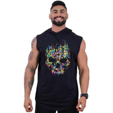 Imagem de Regata Longline com Touca Masculina MXD Conceito Caveira Abstrata-Masculino