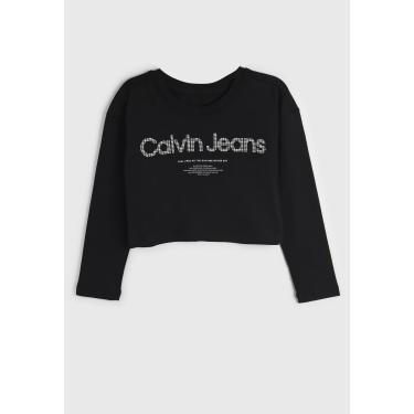 Imagem de Infantil - Camiseta Calvin Klein Logo Preta Calvin Klein Kids CG4OJ01BL778 menina