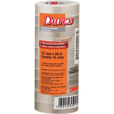 Imagem de Fita Adesiva Durex Transparente 12MM X 30M Pacote com 10 - 3M