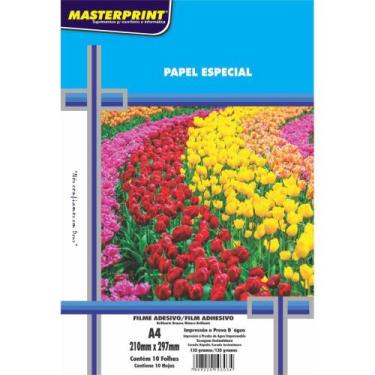 Imagem de Filme Adesivo INKJET A4 135G Branco GLOSSY - Pacote com 10 Unidades - 