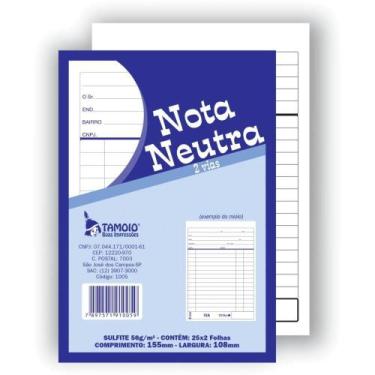 Imagem de Impresso Talão Nota Neutra 1/32 25X02 FLS 2ª Via PCT com 20 - Tamoio