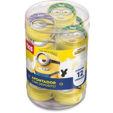 Imagem de Apontador com Depósito Decorado Minions 2 Cores Pote com 12 - Summit