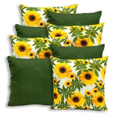 Imagem de Kit 8 Capas de Almofada Lisa e Estampada com Zíper Gorgurinho 40x40cm 