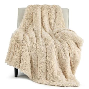 Imagem de Cobertor Bedsure Sherpa Fuzzy - Tamanho Twin Bege