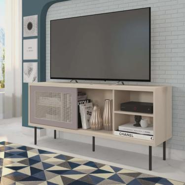 Imagem de Rack para TV até 55 Polegadas Industrial 136cm em bp Porta Telada Multiverso CabeCasa