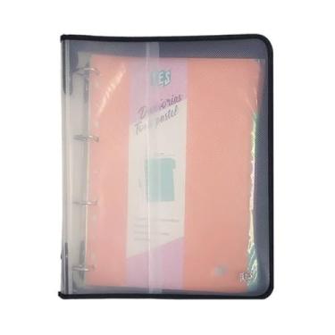 Imagem de Fichário 4 Argolas com Zíper Universal A4 Cristal YES com Bloco 96 Folhas Divisórias e Planner