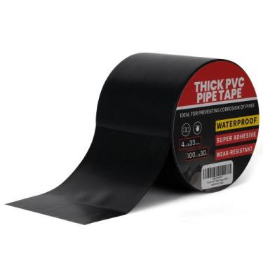 Imagem de Fita de tubulação TAPEBEAR Proteção contra corrosão 10mil PVC preta 4c