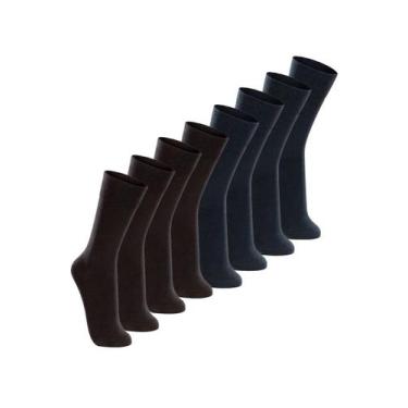 Imagem de Kit com 8 Pares de Meias Casual Lupo 1210-201 Colorido, Preto, 37-44