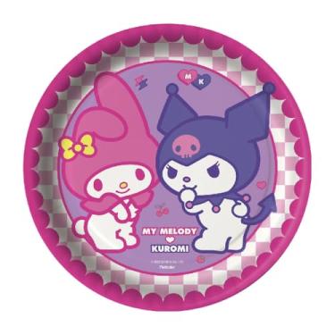 Imagem de Prato My Melody E Kuromi - Embalagem com 8 unidades.