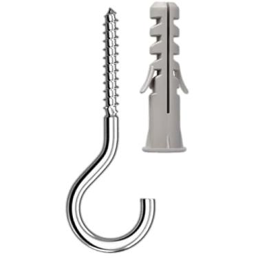 Imagem de JOGO DE PARAFUSO GANCHO COM BUCHA N. 6X30MM COM 12 PEÇAS - CM36