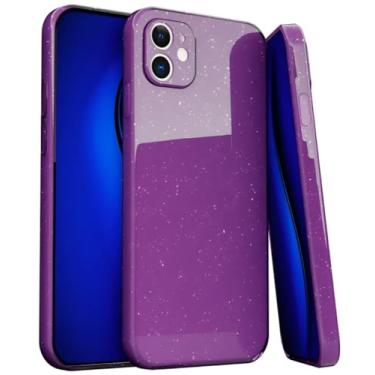 Imagem de Capa Case Capinha Para iPhone 11 Silicone Aveludada Com Forro aveludado Premium (ROXO GLITER)