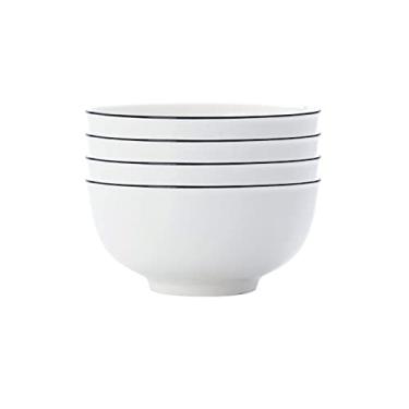 Imagem de Tigela de cereal, pacote com 4 tigelas de cereais de cerâmica estilo japonês para cereal, salada, sopa, pho, ramen, sobremesa, macarrão, conjunto de tigelas de macarrão - tigelas de sopa seguras para