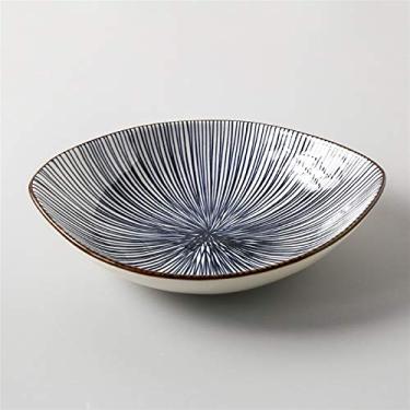 Imagem de Prato de serviço em estilo japonês, prato de cerâmica para uso doméstico, personalidade criativa, placa de jantar colorida, prato quadrado, 20 cm, prato de arroz (cor: I)