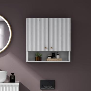 Imagem de Armário de banheiro de luxo leve moderno, armazenamento de parede para artigos de higiene pessoal, armário lateral estreito, armário de parede de cozinha, organizador de cosméticos elegante, design