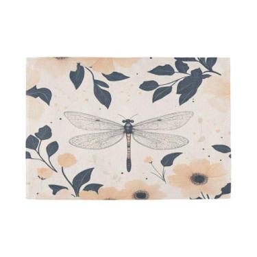 Imagem de Burbuja Jogo americano Dragonfly Twig conjunto de 4, tapetes de mesa laváveis antiderrapantes, resistentes ao calor, para cozinha, mesa de jantar, ambientes internos e externos