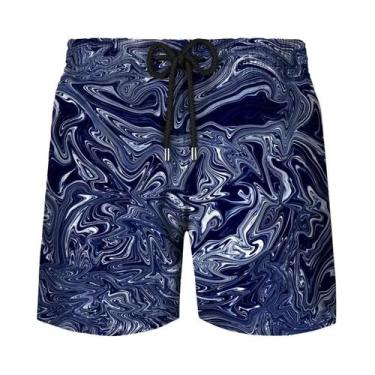 Imagem de Bermuda Masculina Y2K Com Estampa Abstrata De Grafite Havaiano, Calção