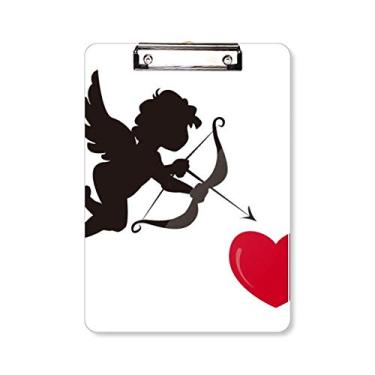 Imagem de Placa de apoio para prancheta com estampa de coração vermelho anjo do Cupido A4