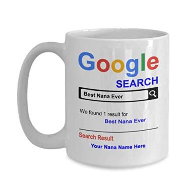 Imagem de SpreadPassion Caneca de café personalizada Nana – Presentes de vovó – Presentes para aniversário de vovó – Caneca personalizada – Caneca de café de 444 ml