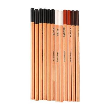 Imagem de Lápis de Desenho de Carbono, 12 Peças de Aplicação Ampla, Acessórios Práticos para Pintura de Arte, Madeira Falsa, Afiação Rápida para Escola para Crianças