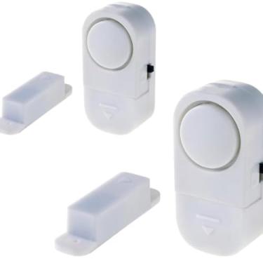 Imagem de KIT 2 pç Alarme Sensor Magnético Sobrepor Presença Porta Janela com Adesivo e Bateria