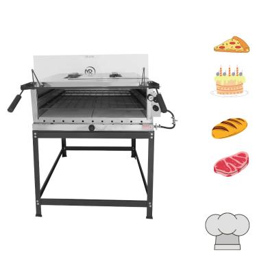 Imagem de Forno de Pizza Industrial à Gás com Infravermelho 95x95cm Inox MR Fogões