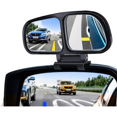 Imagem de Biqing Espelho auxiliar de ré de carro ajustável preto para ponto cego, universal esquerdo