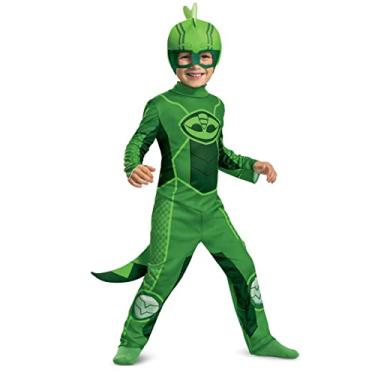 Imagem de Disguise Fantasia Gekko para crianças, macacão e máscara oficial PJ Masks Megasuit, tamanho infantil grande (4-6)