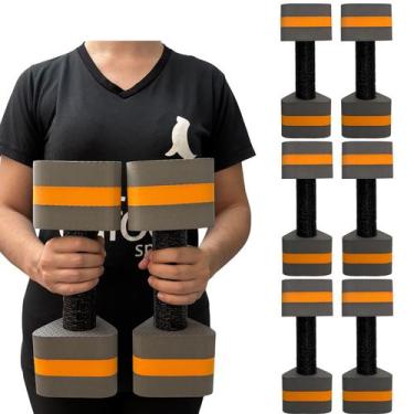 Imagem de Kit 3 Pares de Halteres Hidroginástica Em EVA 2 A 3 Kg DF4012-CZ Cinza