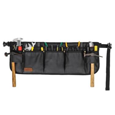Imagem de Hamks Avental de Cintura para Ferramentas, Cinto de Ferramentas de Lona Encerada para Serviços Pesados, Cinto de Ferramentas de Cintura com 10 Bolsos e 2 Presilhas para Martelo, Co (M-Xxl, Preto)