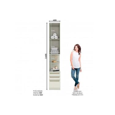 Imagem de Modulado De Quarto Seletto 6 Peças (1 Ponte + 1 Closet + 2 G Roupas + 2 Complementos) Q...