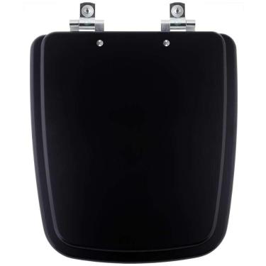 Imagem de Tampa De Vaso Sanitario Com Amortecedor Boss Matte Black Preto Fosco Para Bacia Incepa