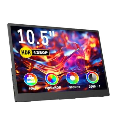 Imagem de Monitor portátil de 10,5 polegadas, 1920 x 1280p, FHD ultrafino, mini monitor 3: 2.500nits, 2000:1, com suporte ajustável de 45°, monitor de computador HDMI USB-C padrão para laptop, PC, telefone, Mac