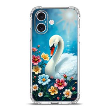Imagem de Beaucov Capa para phtrd1, capa de proteção contra quedas de água com flores e cisne à prova de choque TPU capa protetora de corpo inteiro resistente a arranhões
