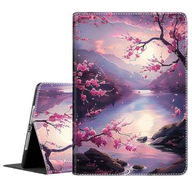 Imagem de Capa para iPad Pro de 11 polegadas (M4) lançado em 2024 (5ª geração), capa inteligente protetora de suporte fino com função hibernar automática para iPad Pro 11 polegadas 2024, tinta a óleo Cherry