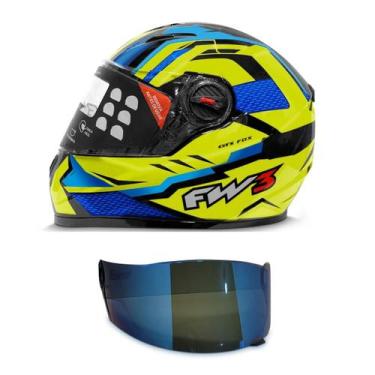 Imagem de Capacete Moto Fechado Fw3 Modelo Gtx Fox Mais Viseira Adicional, Amare