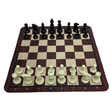 Imagem de Fenteer Conjunto de jogo de, brinquedo educacional profissional para crianças, presentes, jogo de tabuleiro multiuso para viagem, Xadrez Preto E Branco