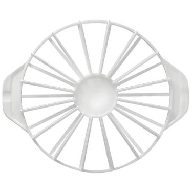 Imagem de safycaby Cortador de porção de bolo, marcador de porção de bolo, fatiador de bolo redondo, marcador de porção de bolo dupla face, 10 ou 12 peças para fatias uniformes (branco 27 cm/10,6 cm de diâmetro