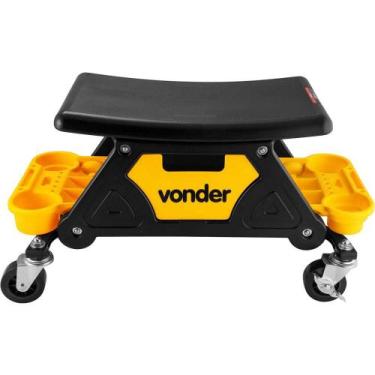 Imagem de Banqueta Com Rodízio Vonder Detalhador Automotivo Mecanico Preto E Ama