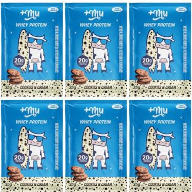 Imagem de Kit 6 whey protein concentrado sache cookiescream 20g proteina 37g +mu