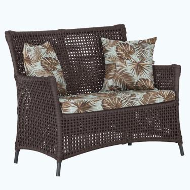 Imagem de 1 Sofá área Externa Igapó Alumínio Preta Corda Náutica E6 Marrom