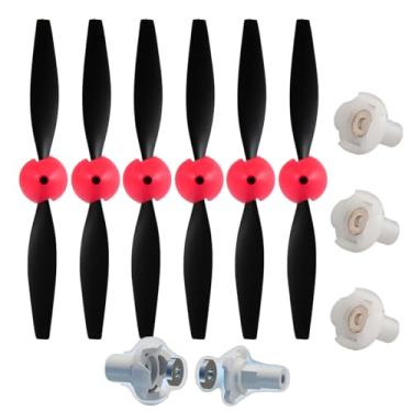 Imagem de Upgraded Magnetic 400mm Series RC Airplane Propeller Accessory Pack - 6 Props + 3 Adapter Mounts (Red-2 bladed)