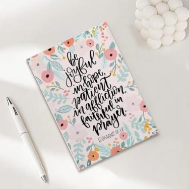 Imagem de Caderno cristão, presentes cristãos para mulheres, cadernos de diário A5 para anotações, caderno de diário bíblico de 21 x 14,7 cm, versículo bíblico, planejador de oração das escrituras, cadernos