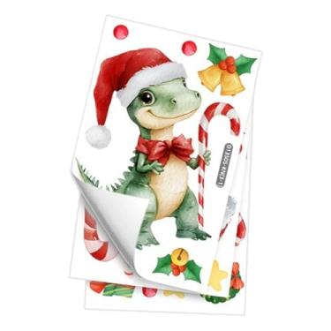 Imagem de Esquirla Adesivo de Natal com Animais para Janela, Decalque para Janela, PVC, Fácil de Remover, Decorativo, Enfeite de Natal, Adesivos de Vidro para Decoração, Dinossauro
